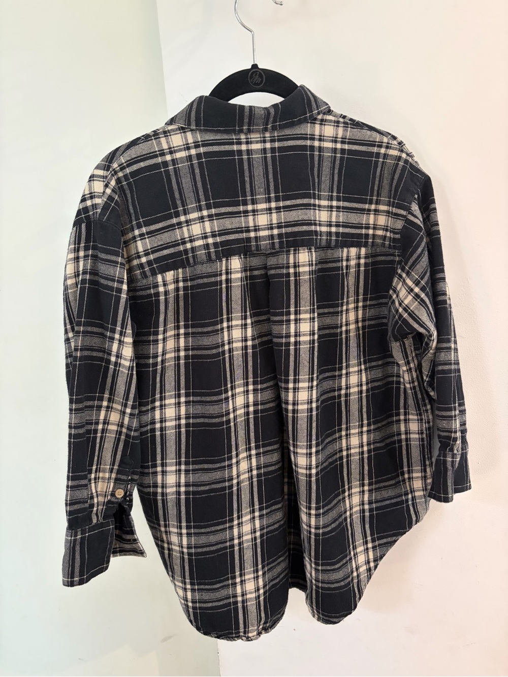 Madewell Black & Cream Plaid Button-Up Shirt - women - size m - Picture 2 of 6